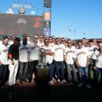 The Giants celebrate the 2012 Championship team