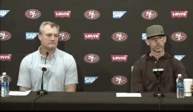 End of season press conference with GM John Lynch and head coach Kyle Shanahan